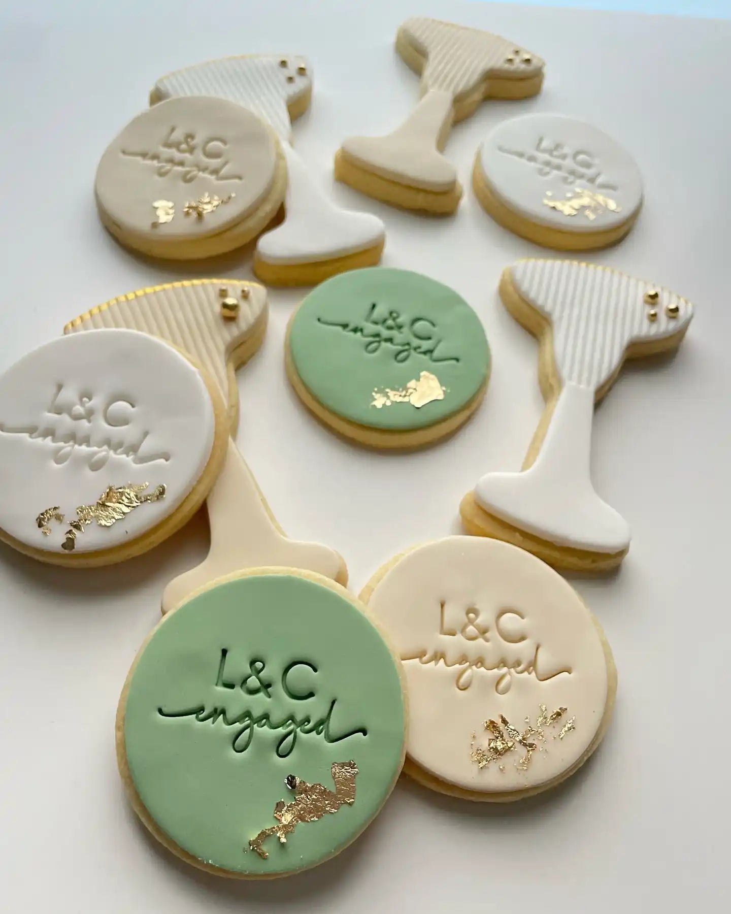 Decorated engagement cookies.